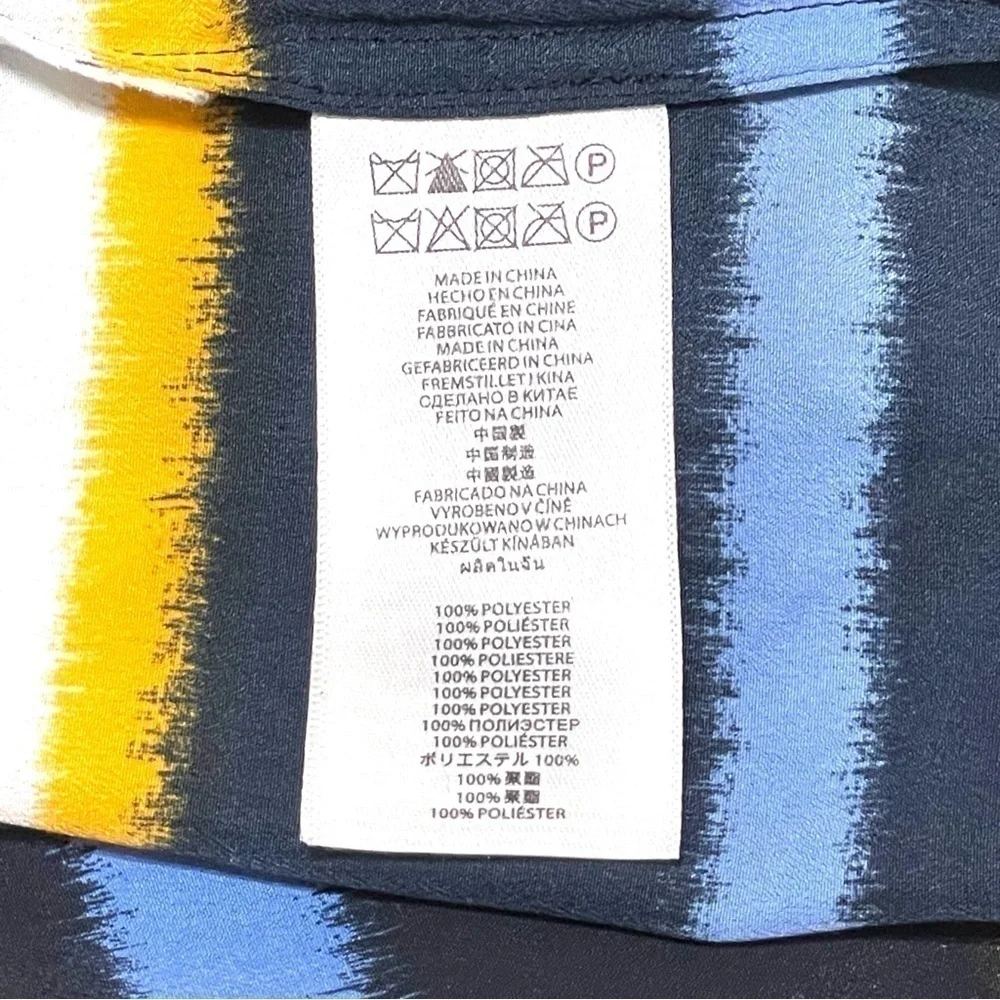 Michael Kors Woman Black Blue Striped Maxi Long Dress Size XXS